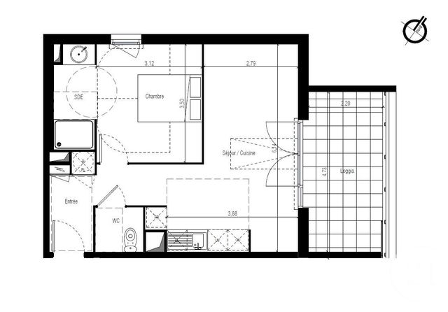 Appartement F2 à louer - 2 pièces - 42.95 m2 - FABREGUES - 34 - LANGUEDOC-ROUSSILLON - Century 21 Vicarello