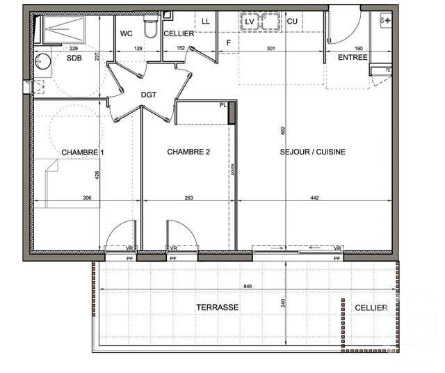 Appartement F3 à louer - 3 pièces - 67.8 m2 - CASTRIES - 34 - LANGUEDOC-ROUSSILLON - Century 21 Vicarello