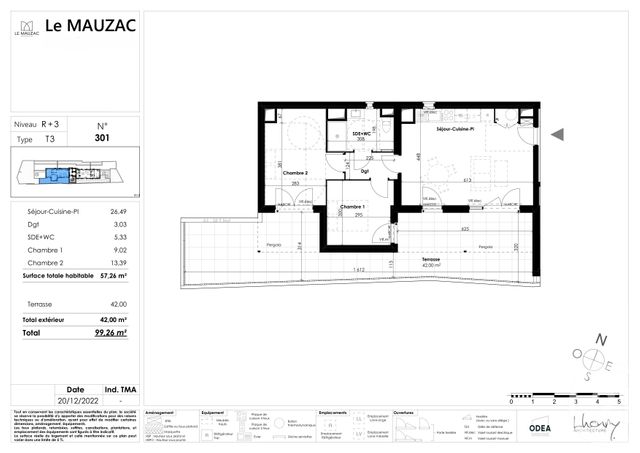 Appartement T3 à vendre - 3 pièces - 57.26 m2 - CASTELNAU LE LEZ - 34 - LANGUEDOC-ROUSSILLON - Century 21 Vicarello