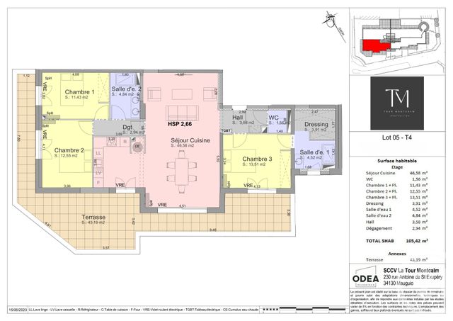 Appartement T4 à vendre - 4 pièces - 105.42 m2 - MONTPELLIER - 34 - LANGUEDOC-ROUSSILLON - Century 21 Vicarello