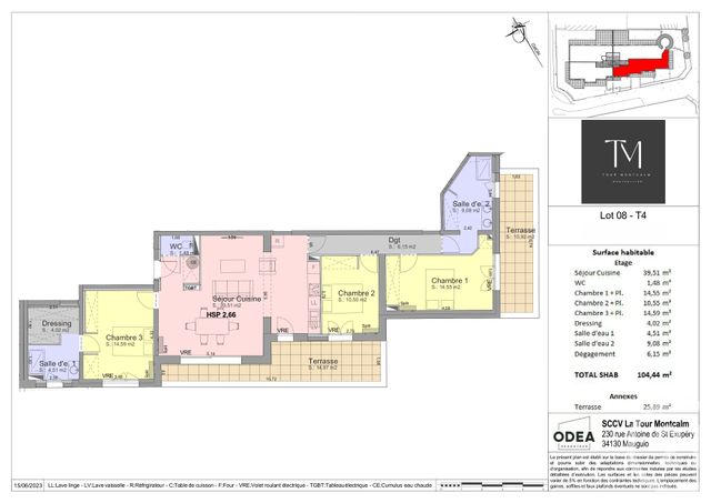 Appartement T4 à vendre - 4 pièces - 104.44 m2 - MONTPELLIER - 34 - LANGUEDOC-ROUSSILLON - Century 21 Vicarello