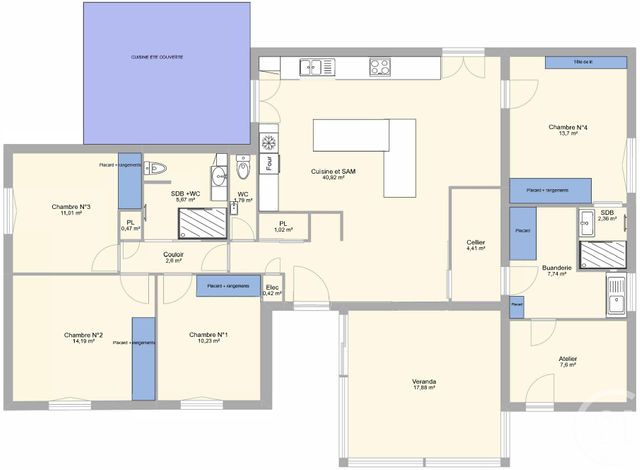 maison à vendre - 5 pièces - 125.0 m2 - RESTINCLIERES - 34 - LANGUEDOC-ROUSSILLON - Century 21 Vicarello